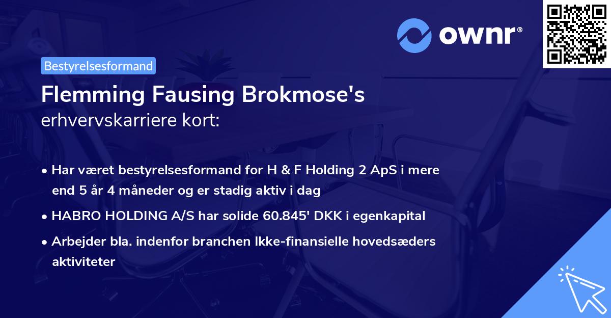Flemming Fausing Brokmose's erhvervskarriere kort