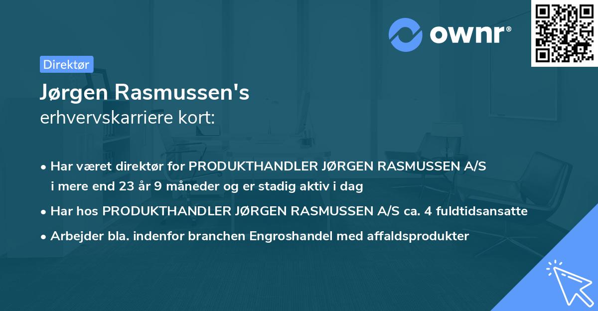 Jørgen Rasmussen's erhvervskarriere kort