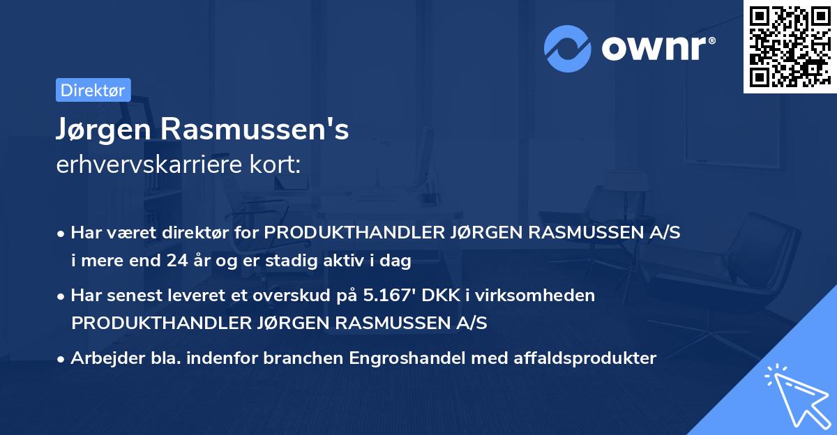 Jørgen Rasmussen's erhvervskarriere kort