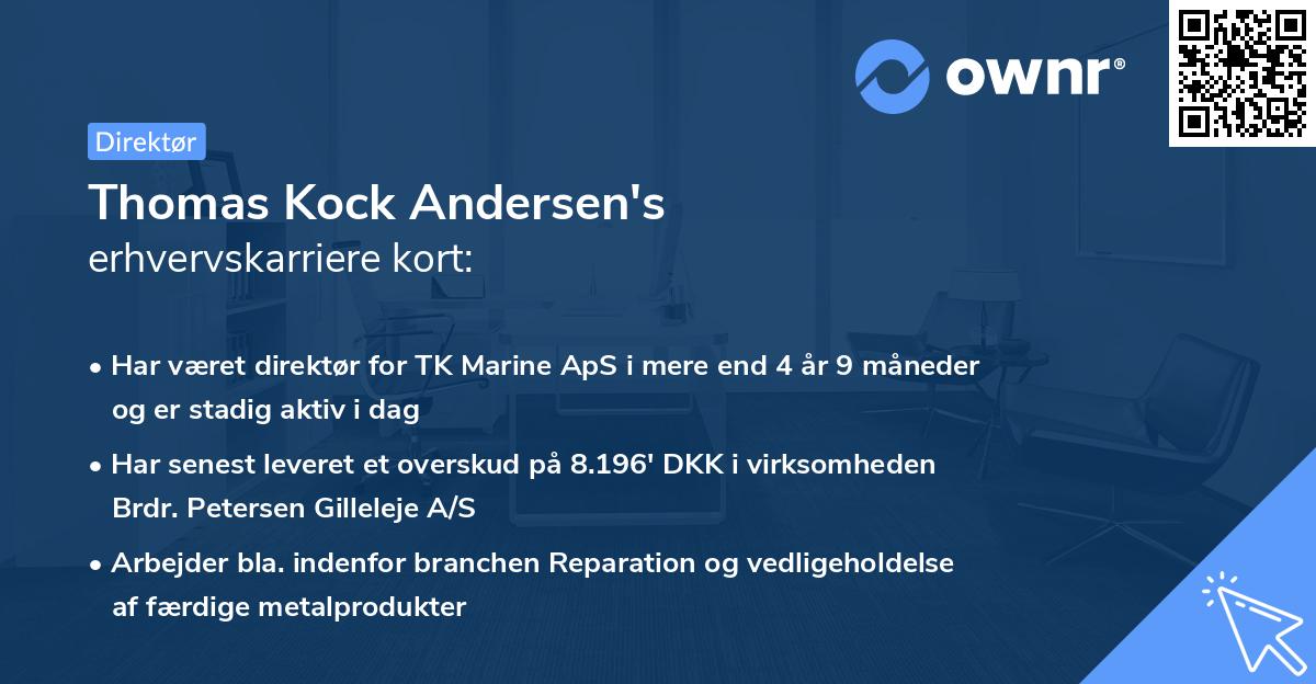 Thomas Kock Andersen's erhvervskarriere kort