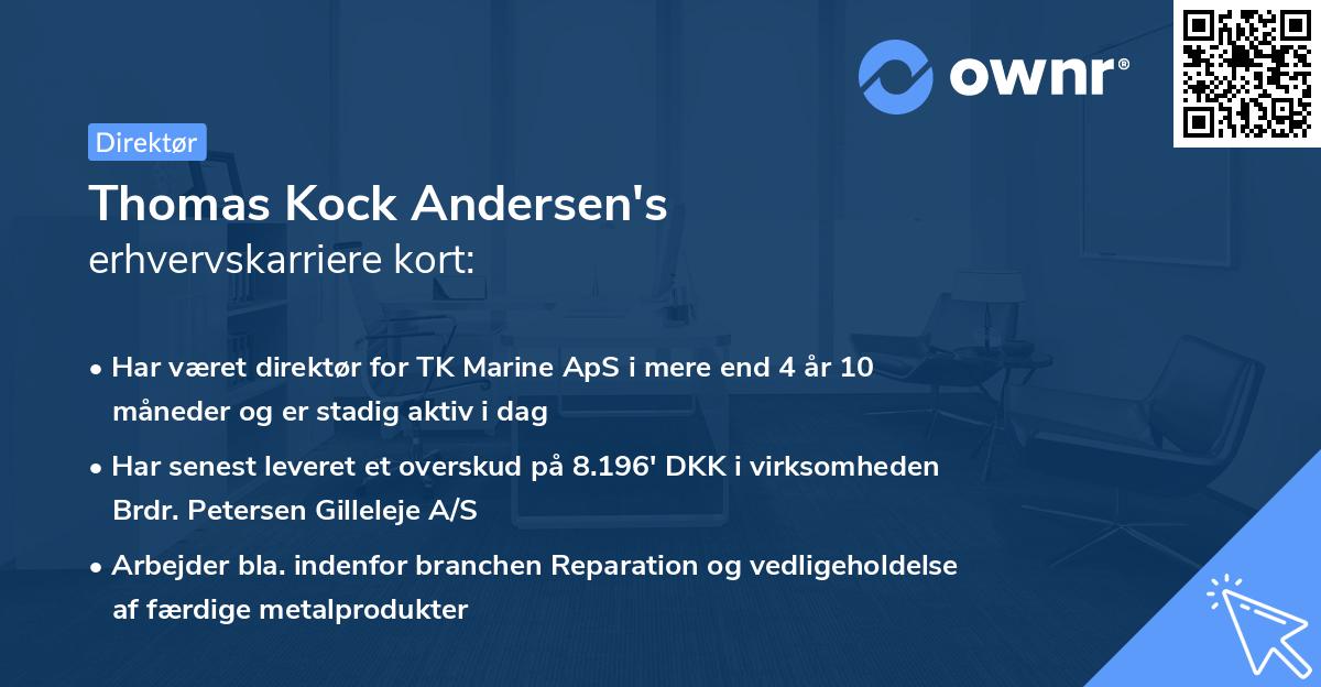 Thomas Kock Andersen's erhvervskarriere kort