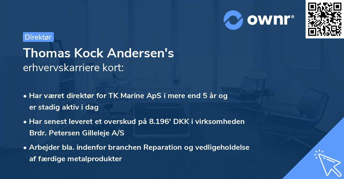 Thomas Kock Andersen's erhvervskarriere kort