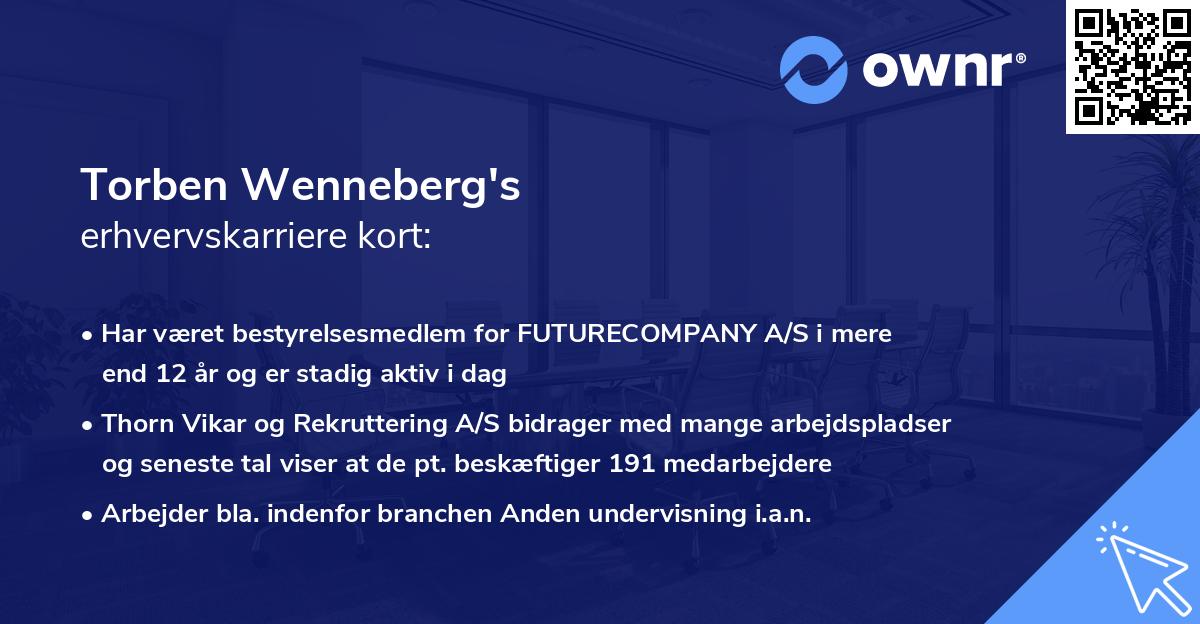 Torben Wenneberg's erhvervskarriere kort