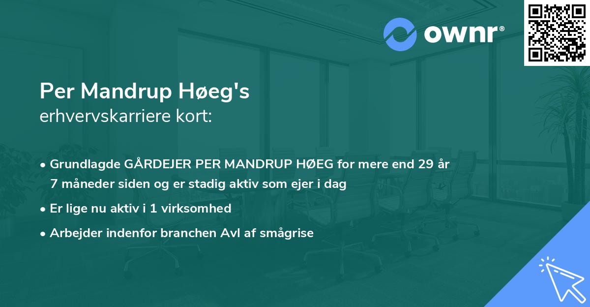 Per Mandrup Høeg's erhvervskarriere kort