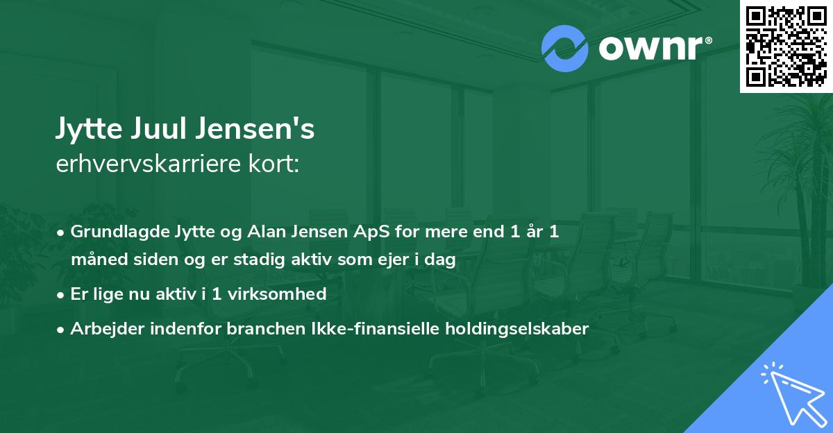 Jytte Juul Jensen's erhvervskarriere kort