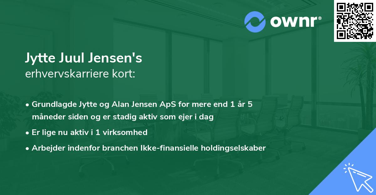 Jytte Juul Jensen's erhvervskarriere kort