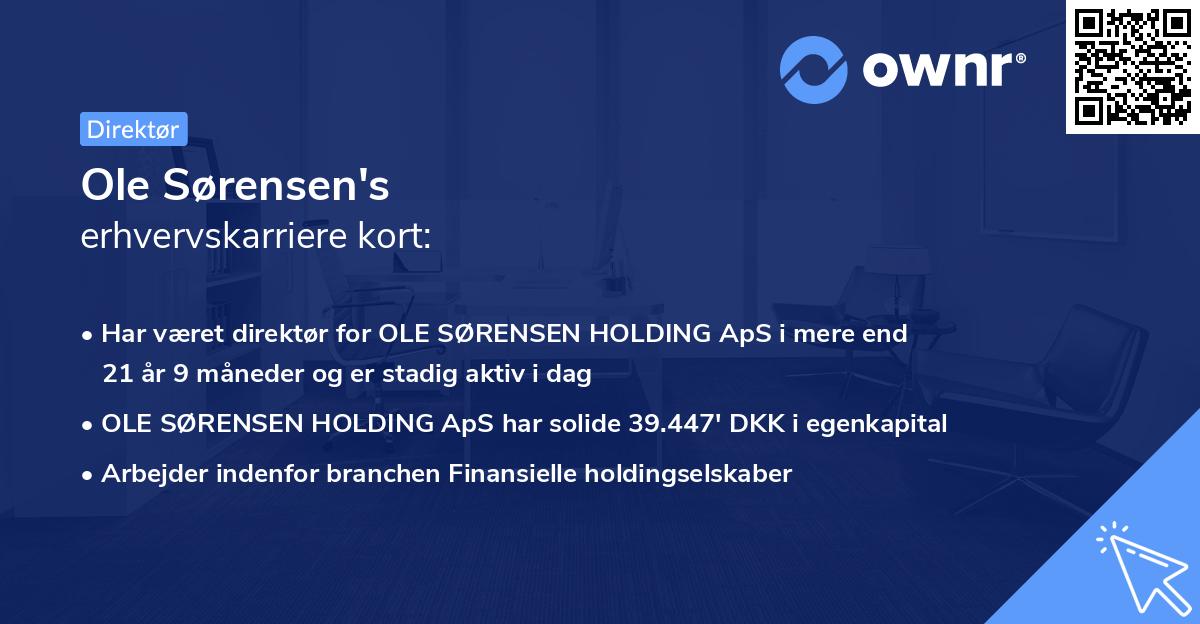 Ole Sørensen's erhvervskarriere kort