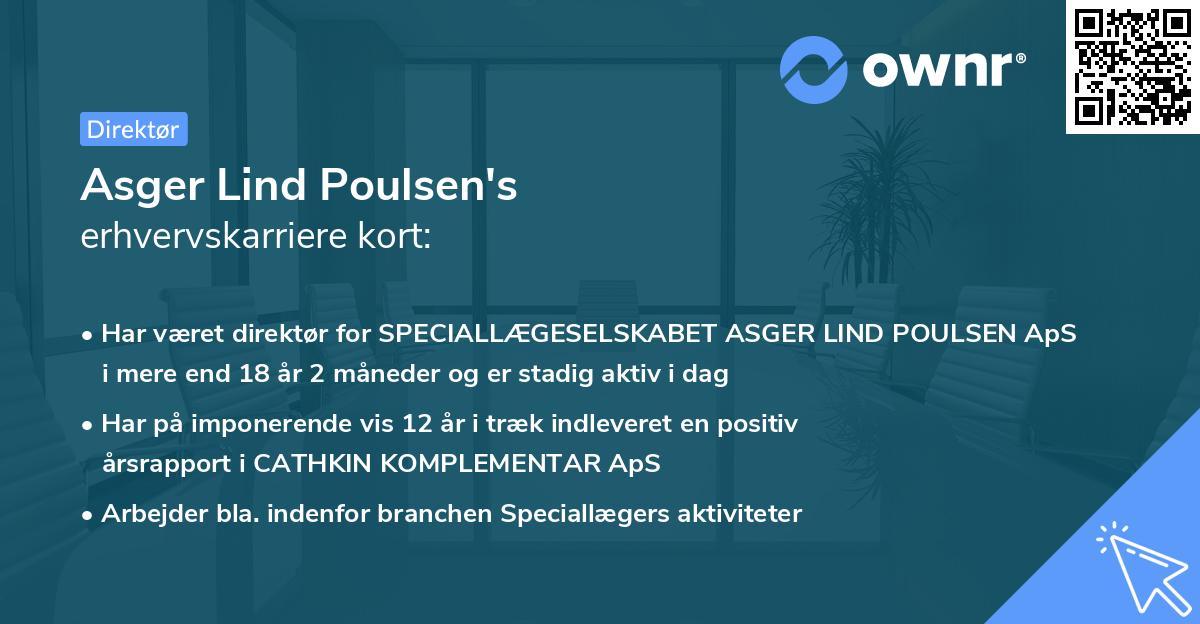 Asger Lind Poulsen's erhvervskarriere kort