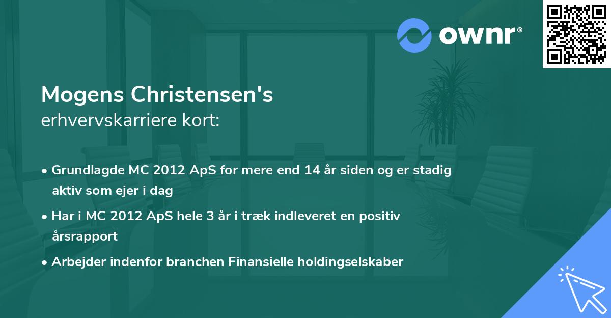 Mogens Christensen's erhvervskarriere kort