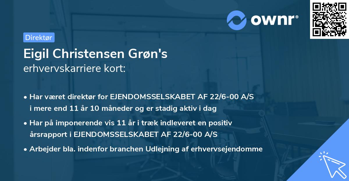 Eigil Christensen Grøn's erhvervskarriere kort