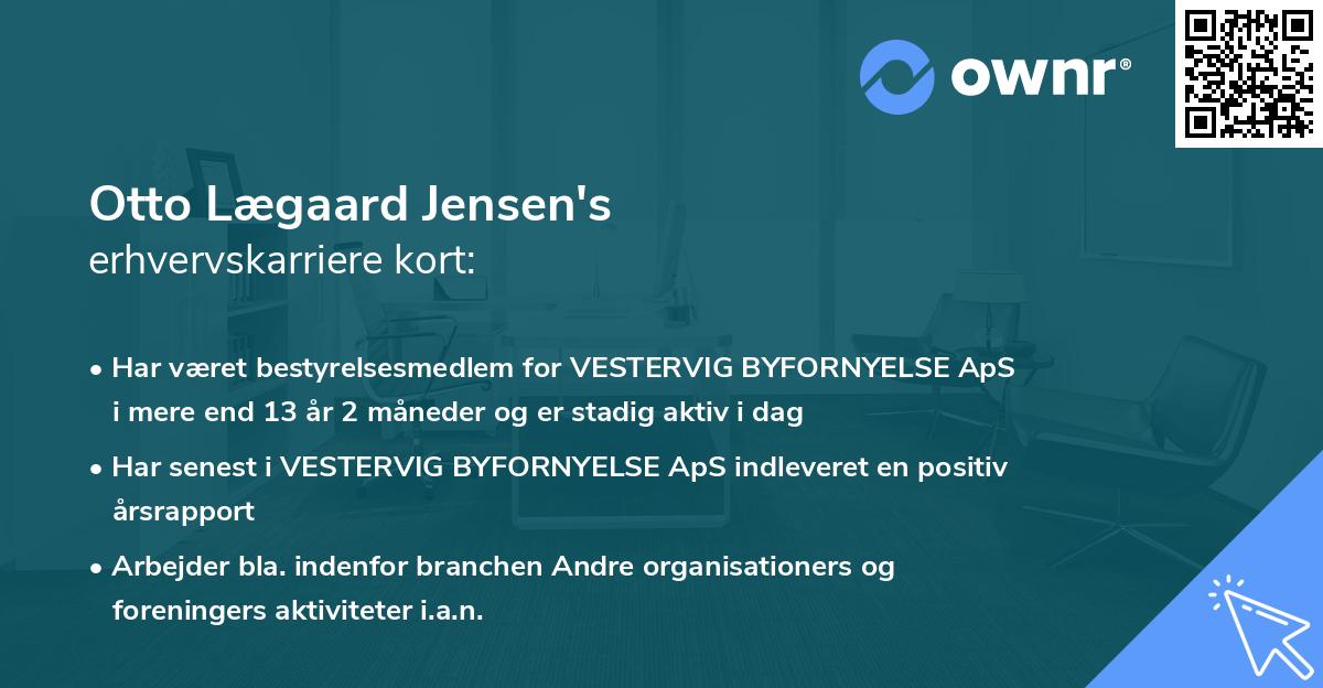 Otto Lægaard Jensen's erhvervskarriere kort