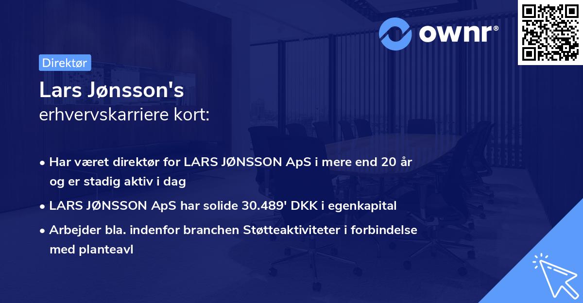 Lars Jønsson's erhvervskarriere kort