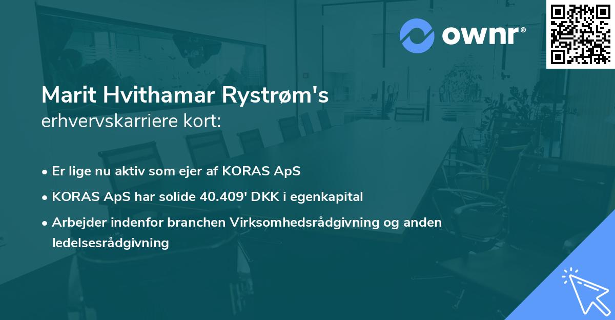 Marit Hvithamar Rystrøm's erhvervskarriere kort