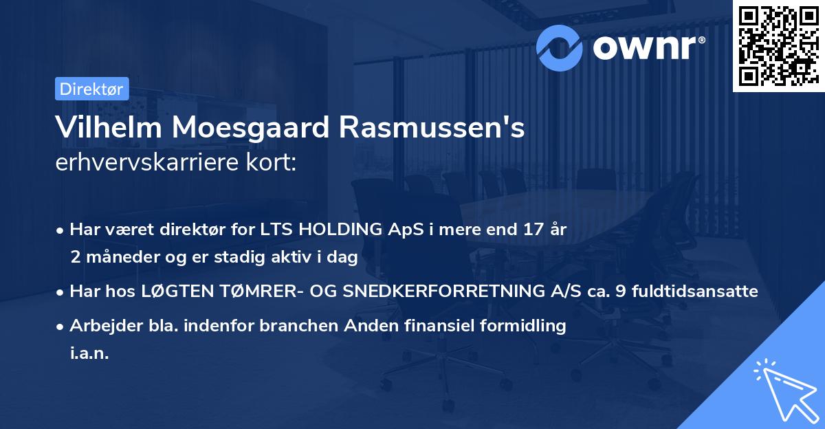 Vilhelm Moesgaard Rasmussen's erhvervskarriere kort