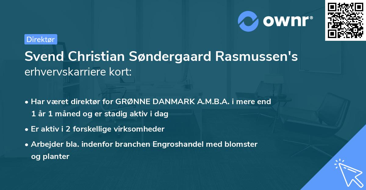 Svend Christian Søndergaard Rasmussen's erhvervskarriere kort