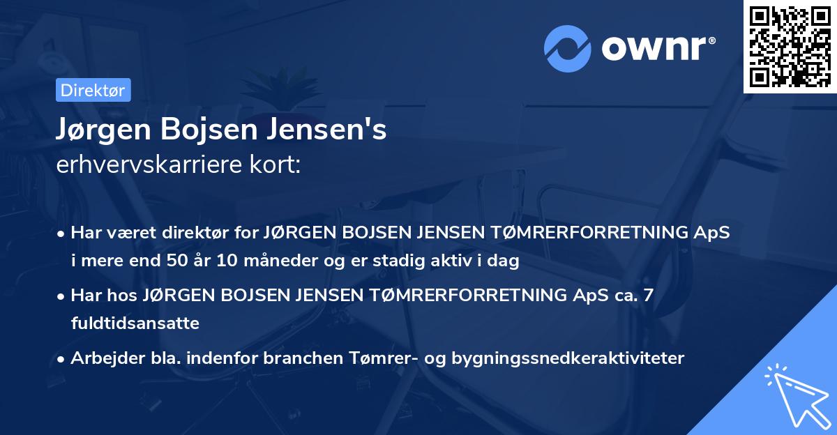 Jørgen Bojsen Jensen's erhvervskarriere kort