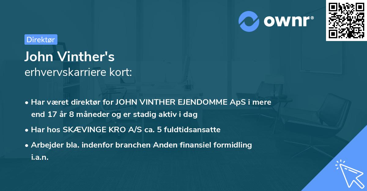 John Vinther's erhvervskarriere kort