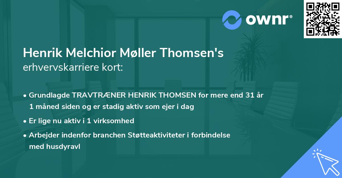 Henrik Melchior Møller Thomsen's erhvervskarriere kort