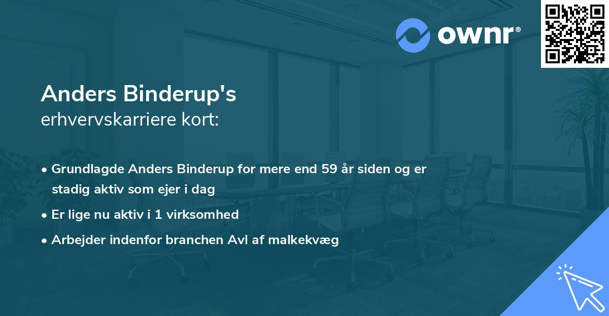 Anders Binderup's erhvervskarriere kort