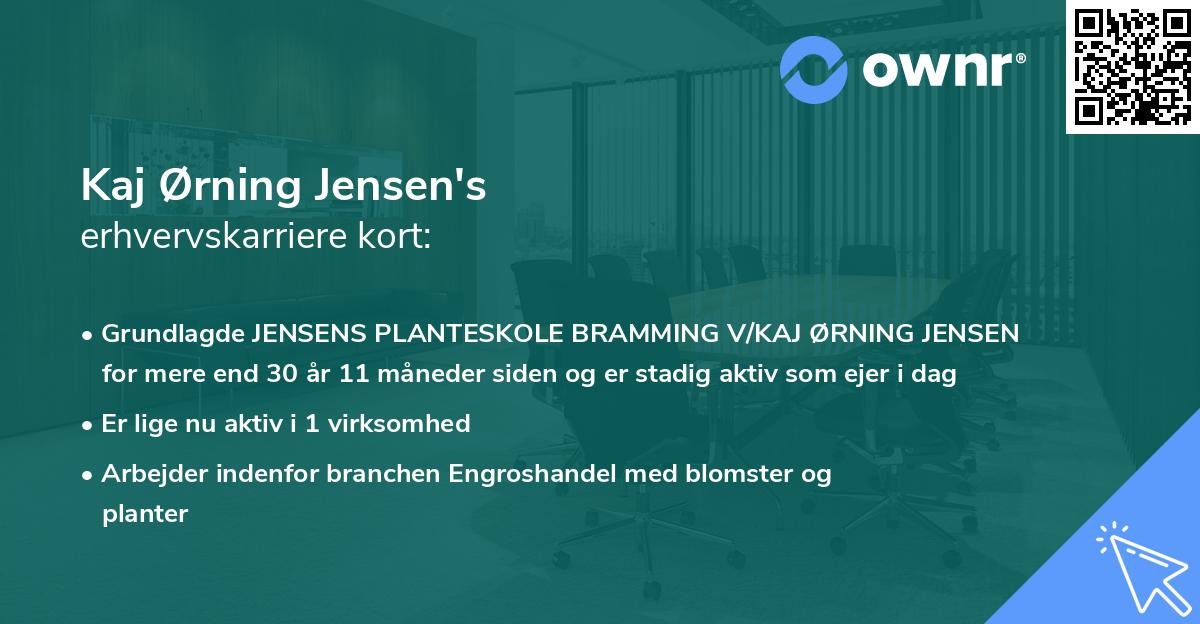 Kaj Ørning Jensen's erhvervskarriere kort