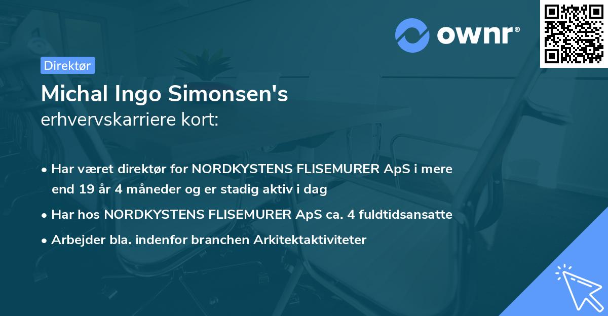 Michal Ingo Simonsen's erhvervskarriere kort