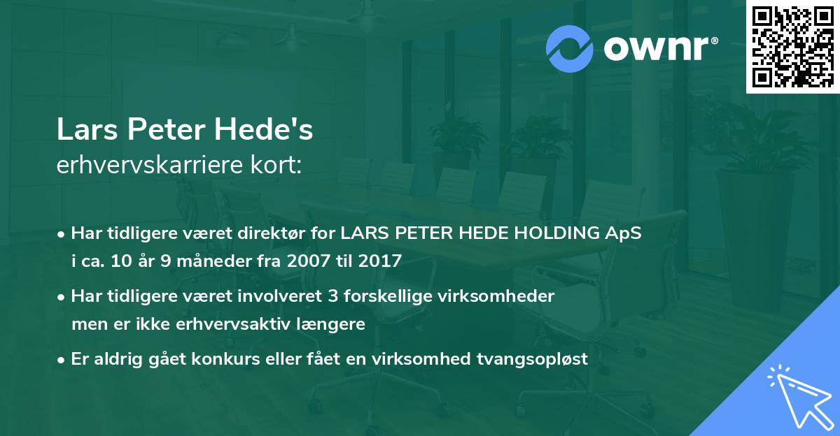 Lars Peter Hede's erhvervskarriere kort