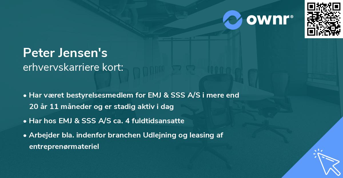 Peter Jensen's erhvervskarriere kort