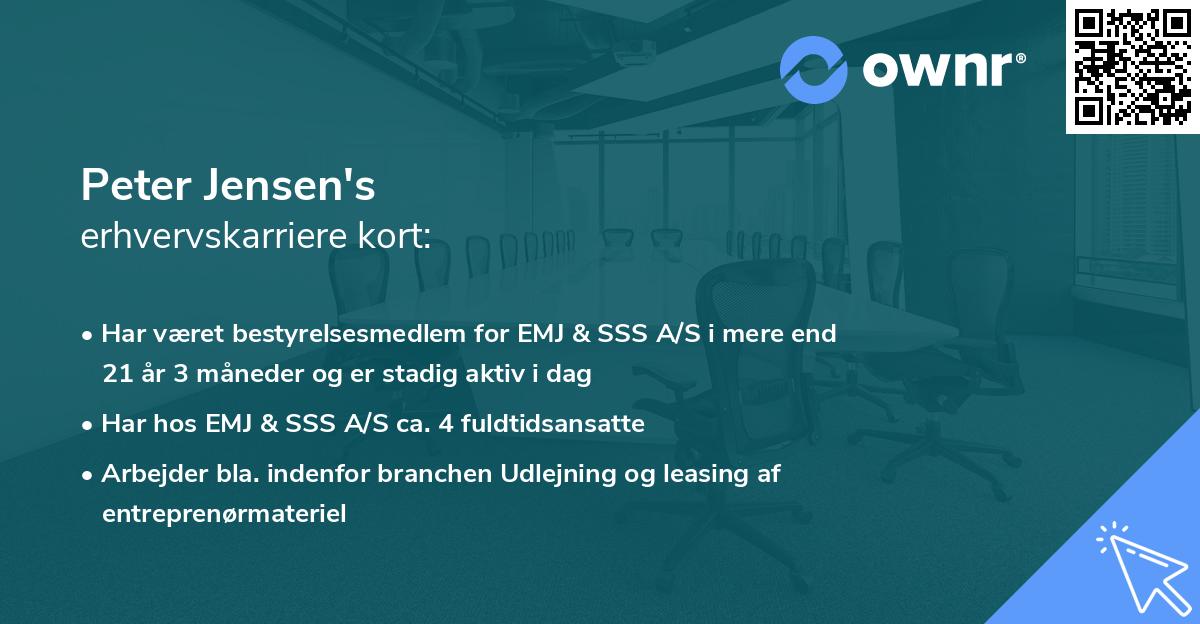 Peter Jensen's erhvervskarriere kort