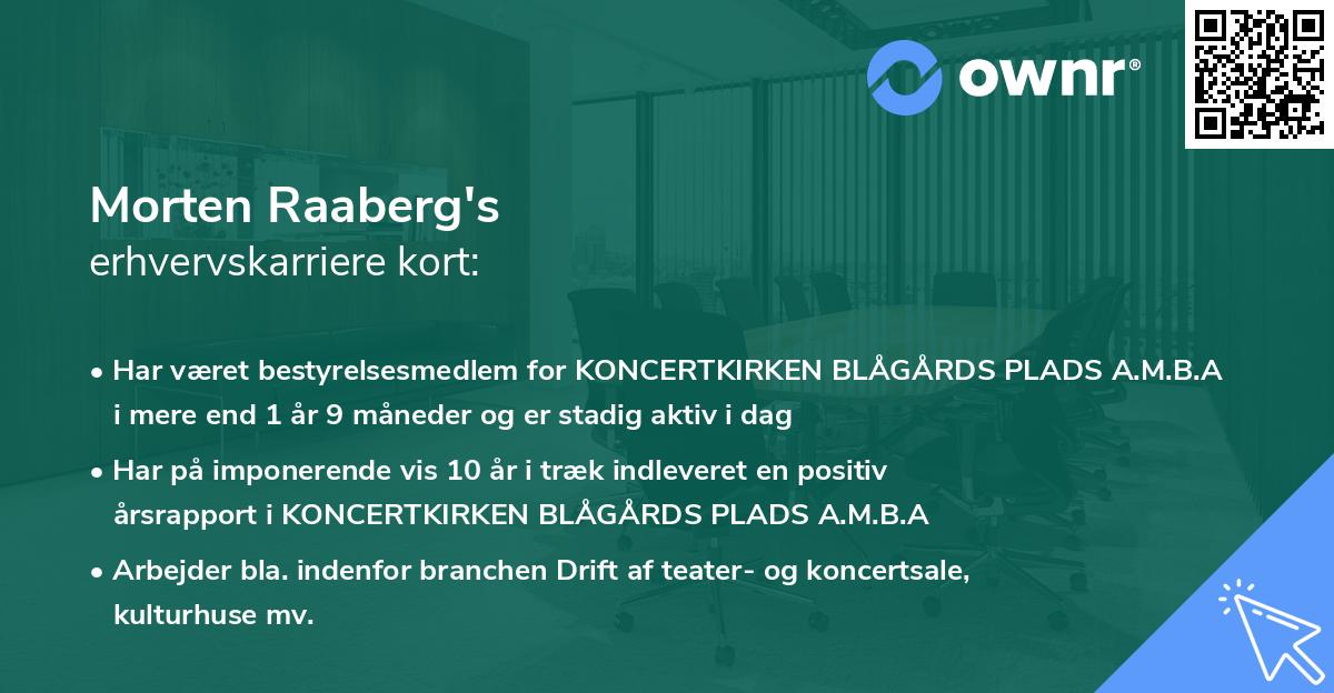 Morten Raaberg's erhvervskarriere kort