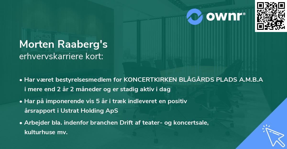 Morten Raaberg's erhvervskarriere kort