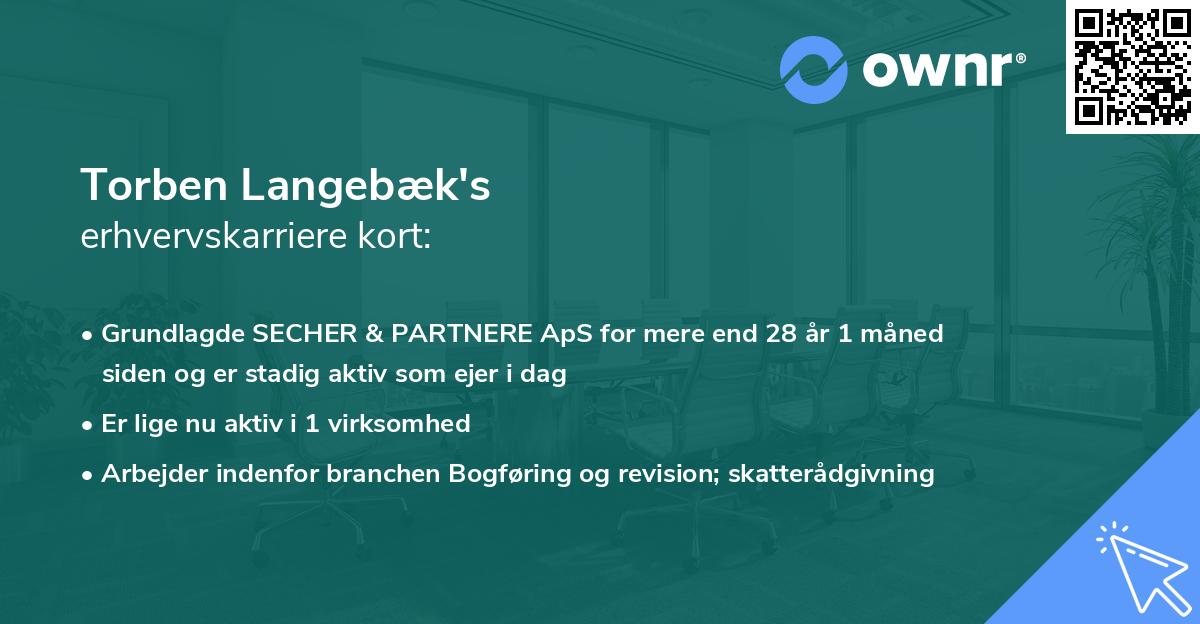 Torben Langebæk's erhvervskarriere kort