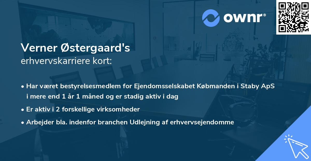 Verner Østergaard's erhvervskarriere kort