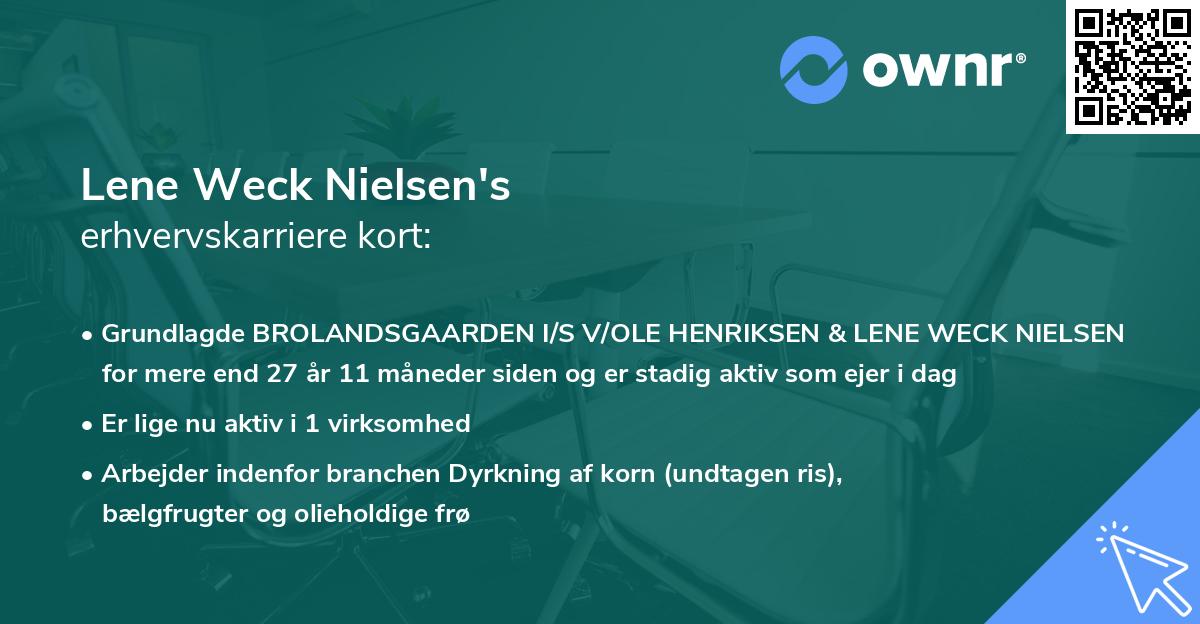 Lene Weck Nielsen's erhvervskarriere kort