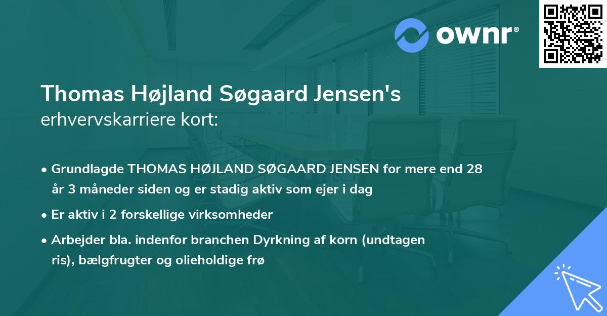 Thomas Højland Søgaard Jensen's erhvervskarriere kort