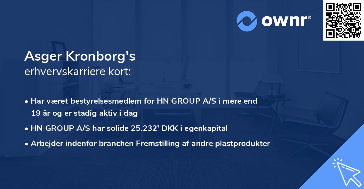 Asger Kronborg's erhvervskarriere kort