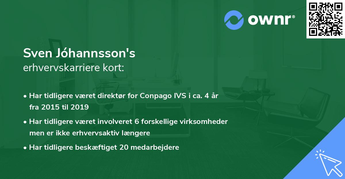 Sven Jóhannsson's erhvervskarriere kort