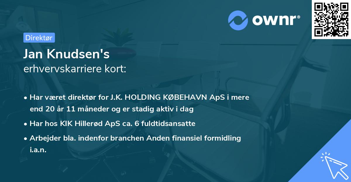 Jan Knudsen's erhvervskarriere kort