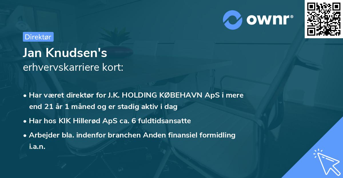 Jan Knudsen's erhvervskarriere kort