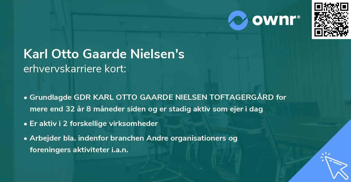 Karl Otto Gaarde Nielsen's erhvervskarriere kort