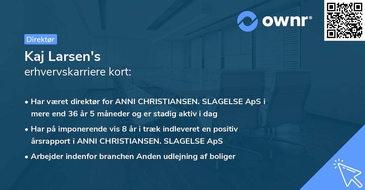 Kaj Larsen's erhvervskarriere kort