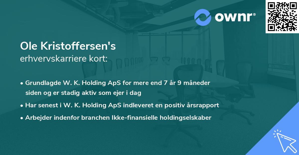 Ole Kristoffersen's erhvervskarriere kort