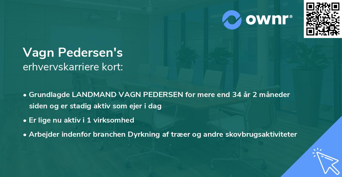 Vagn Pedersen's erhvervskarriere kort