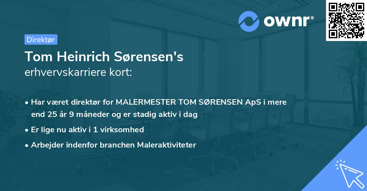 Tom Heinrich Sørensen's erhvervskarriere kort