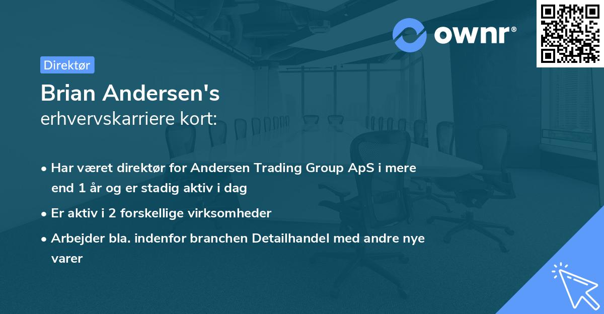 Brian Andersen's erhvervskarriere kort