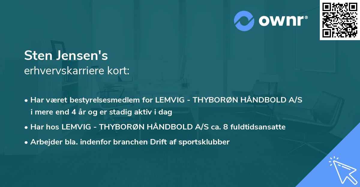 Sten Jensen's erhvervskarriere kort