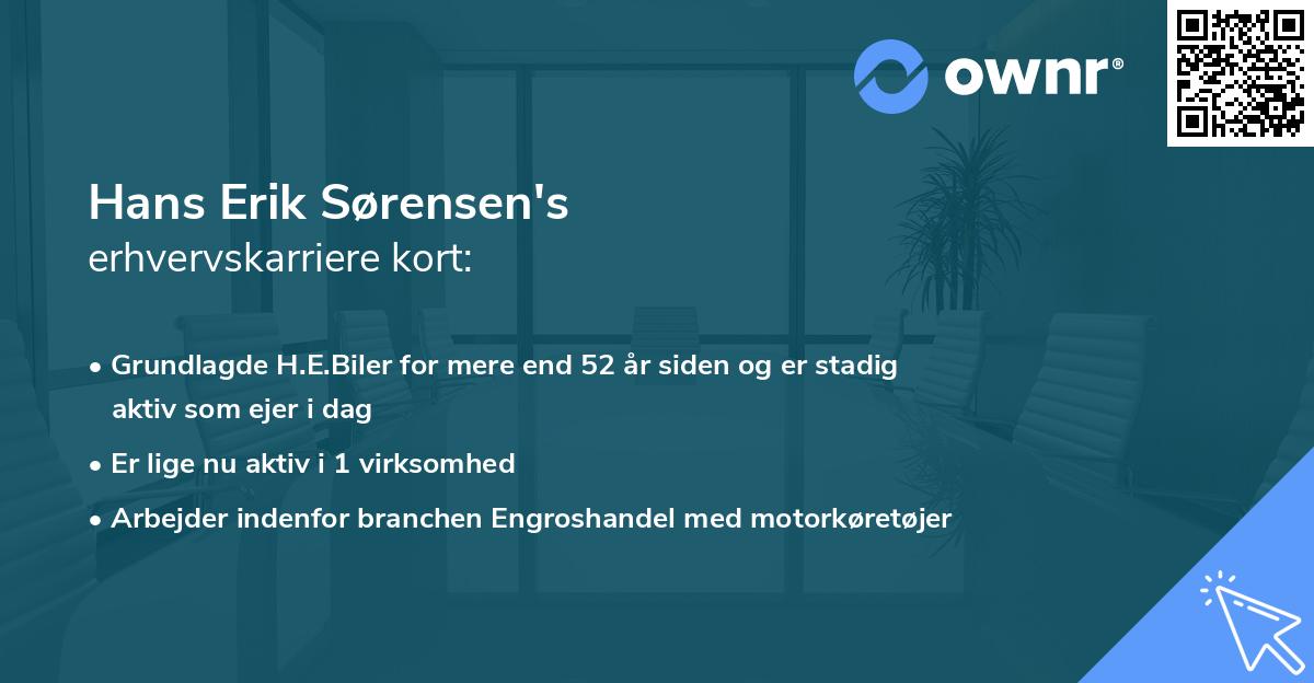 Hans Erik Sørensen's erhvervskarriere kort