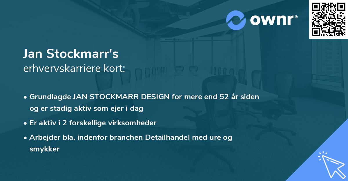 Jan Stockmarr's erhvervskarriere kort