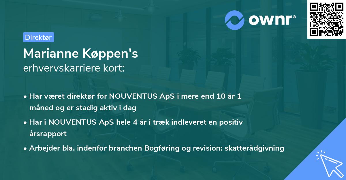 Marianne Køppen's erhvervskarriere kort