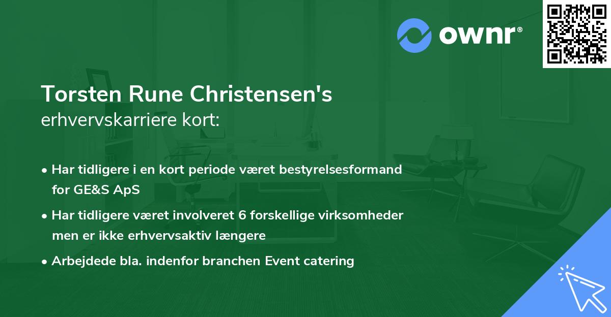 Torsten Rune Christensen's erhvervskarriere kort