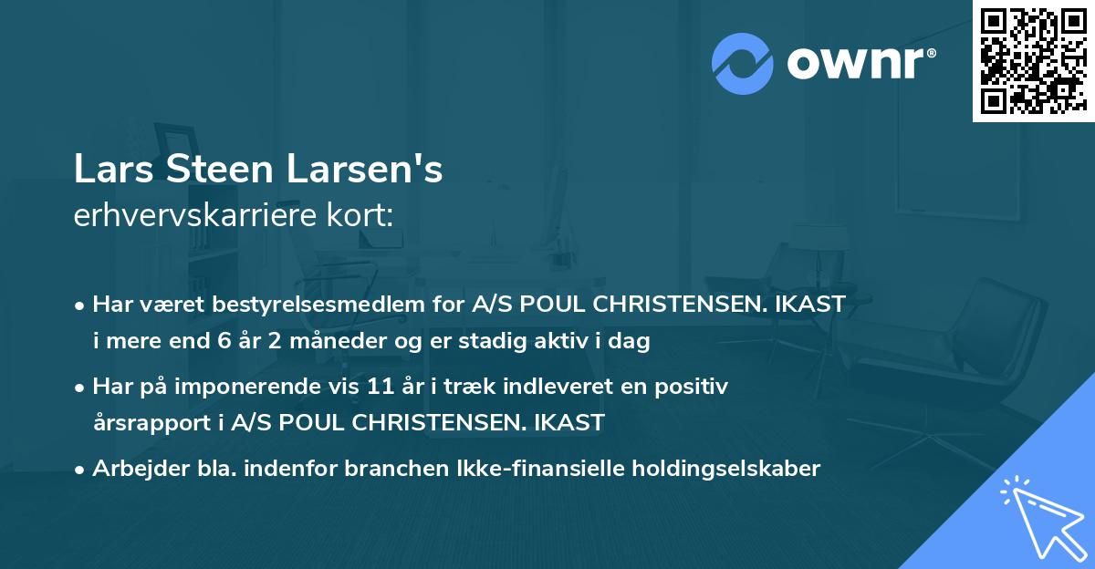 Lars Steen Larsen's erhvervskarriere kort